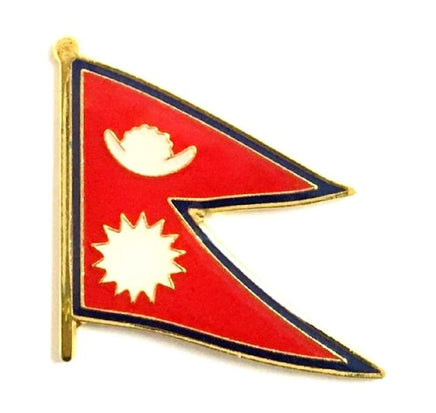 Nepal World Flag Lapel Pin  - Single