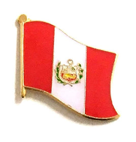 Peru World Flag Lapel Pin - Single