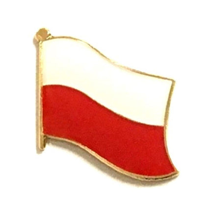 Poland without Eagle World Flag Lapel Pin  - Single