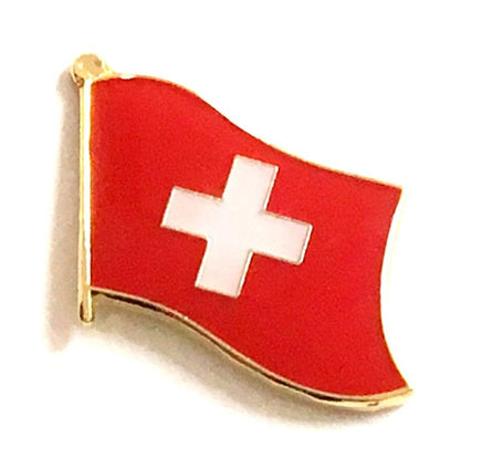 Switzerland World Flag Lapel Pin  - Single