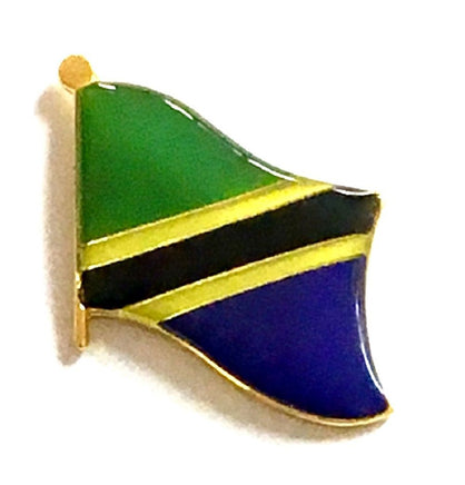 Tanzania World Flag Lapel Pin  - Single