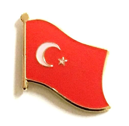 Turkey World Flag Lapel Pin  - Single
