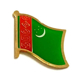 Turkmenistan World Flag Lapel Pin  - Single