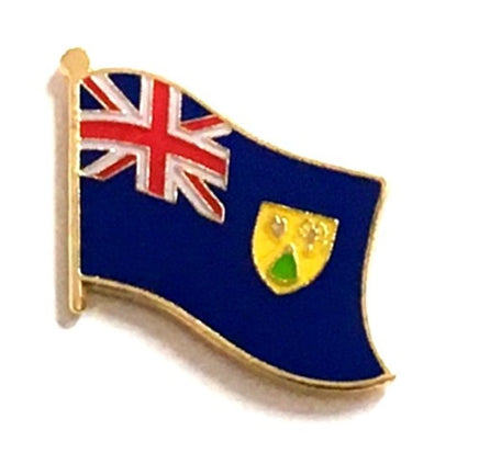 Turks Caicos World Flag Lapel Pin  - Single