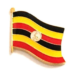 Uganda World Flag Lapel Pin  - Single