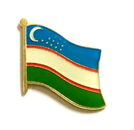 Uzbekistan World Flag Lapel Pin  - Single