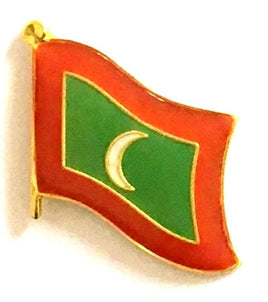 Maldives World Flag Lapel Pin  - Single