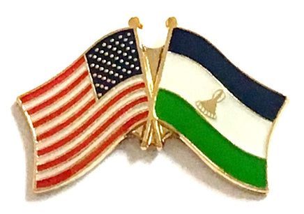 Lesotho World Flag Lapel Pin - Double