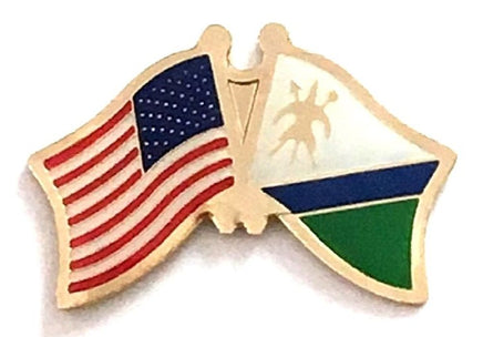 Lesotho World Flag Lapel Pin - Double (Old Design)