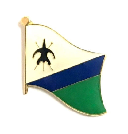 Lesotho World Flag Lapel Pin - Single (Old Design)