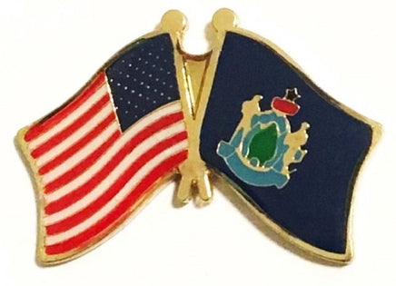 Maine Flag Lapel Pin - Double