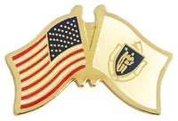 Massachusetts Flag Lapel Pin - Double