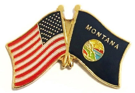 Montana Flag Lapel Pin - Double
