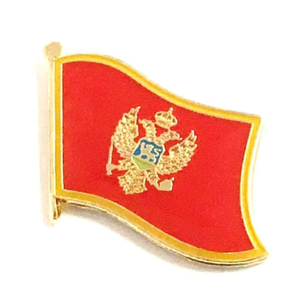 Montenegro World Flag Lapel Pin  - Single