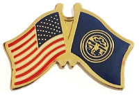 Nebraska Flag Lapel Pin - Double