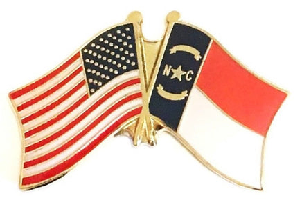 North Carolina Flag Lapel Pin - Double