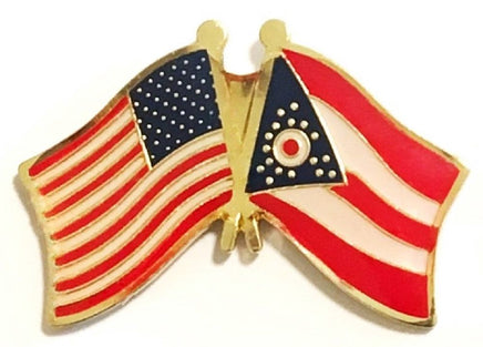 Ohio Flag Lapel Pin - Double