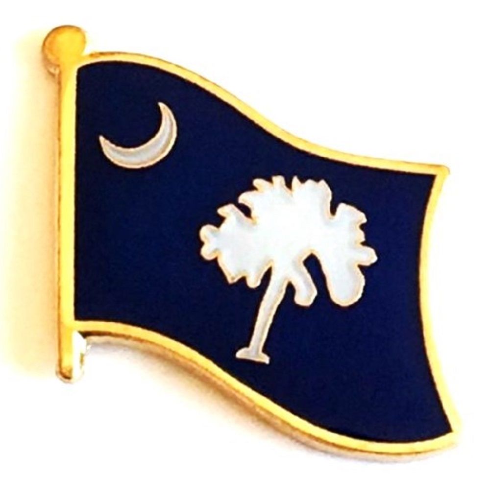 South Carolina flag lapel pin, state single and double flag pins on sale World Flag Pins