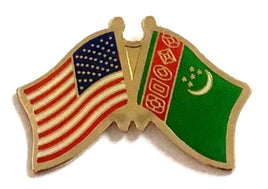Turkmenistan World Flag Lapel Pin  - Double