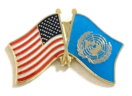United Nations World Flag Lapel Pin - Double