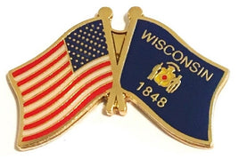 Wisconsin Flag Lapel Pin - Double